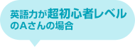 英語力が超初心者レベルのAさんの場合